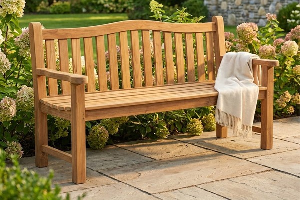 gartenbank teakholz elegance weiß