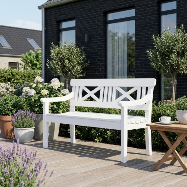 Preview: weiße gartenmöbel gartenbank