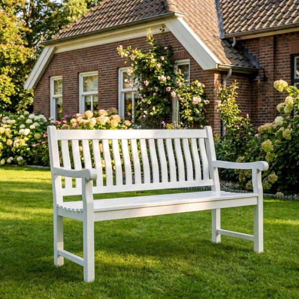 Preview: 2er Gartenbank Teakholz ergonomisch 120 cm