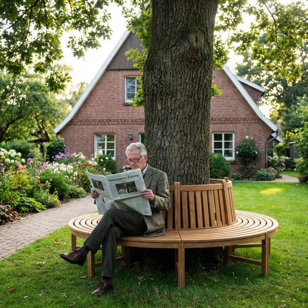 rundbank baumbank teak