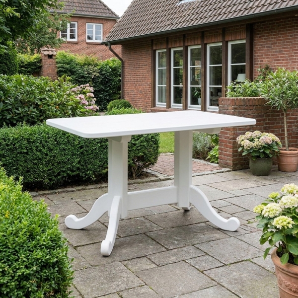 massiver wetterfester gartentisch