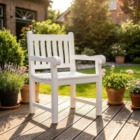 Gartenstuhl 62 cm Teakholz ergonomisch wetterfest