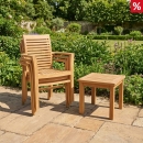 Gartenstuhl stapelbar Teakholz ergonomisch